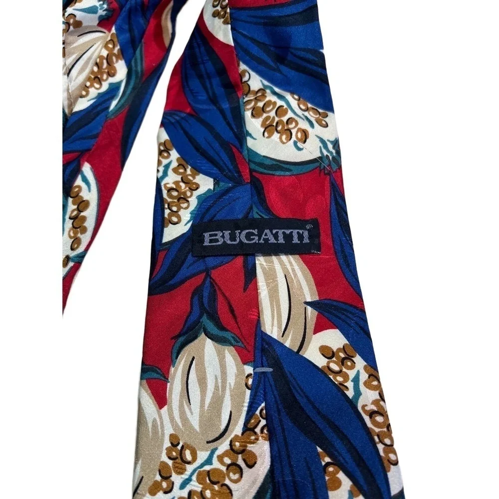 Bugatti Multicolor Floral 100% Silk Tie Luxury